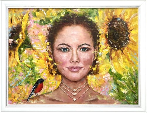Sunflower Serenade van Rita Hsu, Schilderij te koop op Singulart