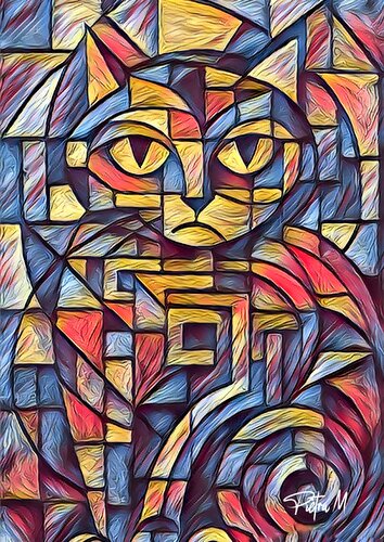 Le chat labyrinthe. di Piétra M (Martine Poli), Digitale in vendita su Singulart