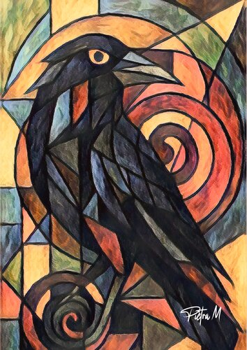 Le corbeau en spirale von Piétra M (Martine Poli), Digital kaufen auf Singulart
