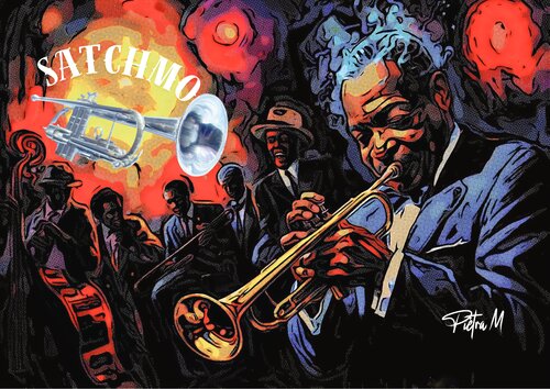 “Satchmo suspend son souffle” di Piétra M (Martine Poli), Digitale in vendita su Singulart