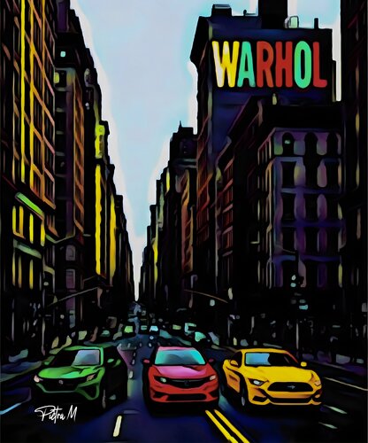 . Les trois voitures de Warhol di Piétra M (Martine Poli), Digitale in vendita su Singulart
