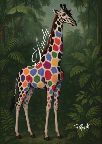 “Andy la Girafe Mosaïque” van Piétra M (Martine Poli), Digitaal te koop op Singulart