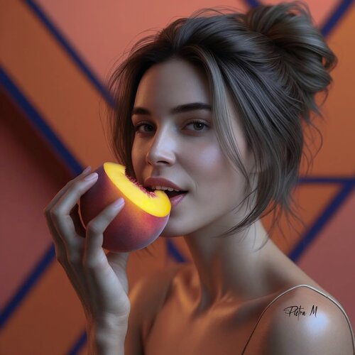 “Peau de pêche” van Piétra M (Martine Poli), Digitaal te koop op Singulart