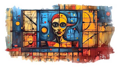 Le visage algorithmique. par Piétra M (Martine Poli), Digital en vente sur Singulart