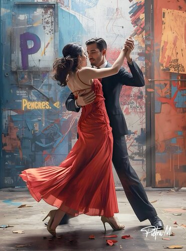 “Tango mural — Passion urbaine” van Piétra M (Martine Poli), Digitaal te koop op Singulart