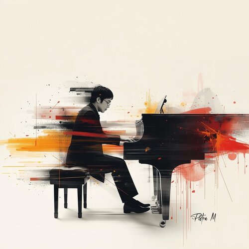 Le pianiste en fusion par Piétra M (Martine Poli), Digital en vente sur Singulart