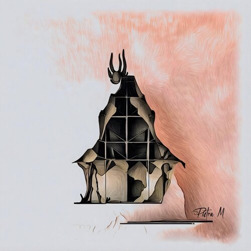 La tour segmentée aux cornes von Piétra M (Martine Poli), Digital kaufen auf Singulart