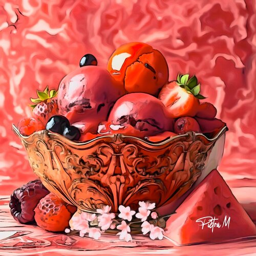 «  Le Sacre du Rubis Glacé » (La coupe baroque) van Piétra M (Martine Poli), Digitaal te koop op Singulart