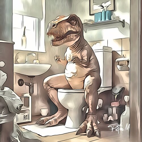 Extinction de l’Intimité (Le T‑Rex) van Piétra M (Martine Poli), Digitaal te koop op Singulart
