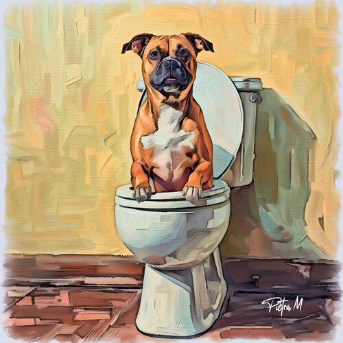 Le Chien – « Fidèle jusqu’au bout » von Piétra M (Martine Poli), Digital kaufen auf Singulart