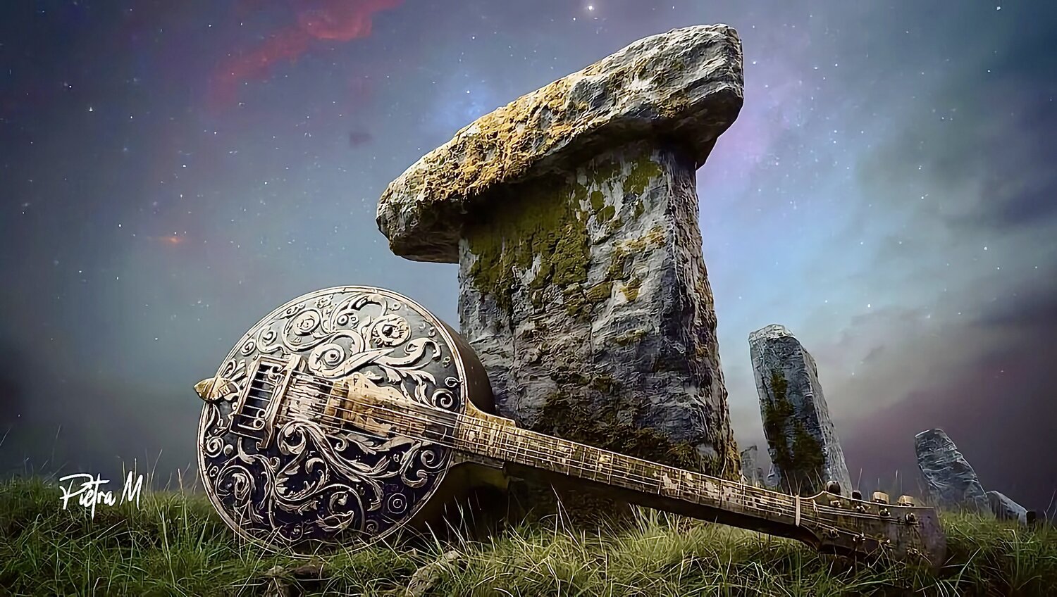 Chambre cosmique du dolmen Piétra M (Martine Poli) Fotografie zu verkaufen