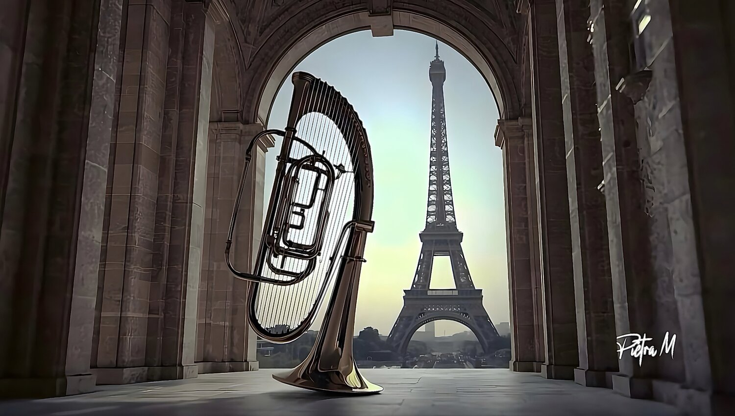 La porte musicale de Paris Piétra M (Martine Poli) Fotografie zu verkaufen