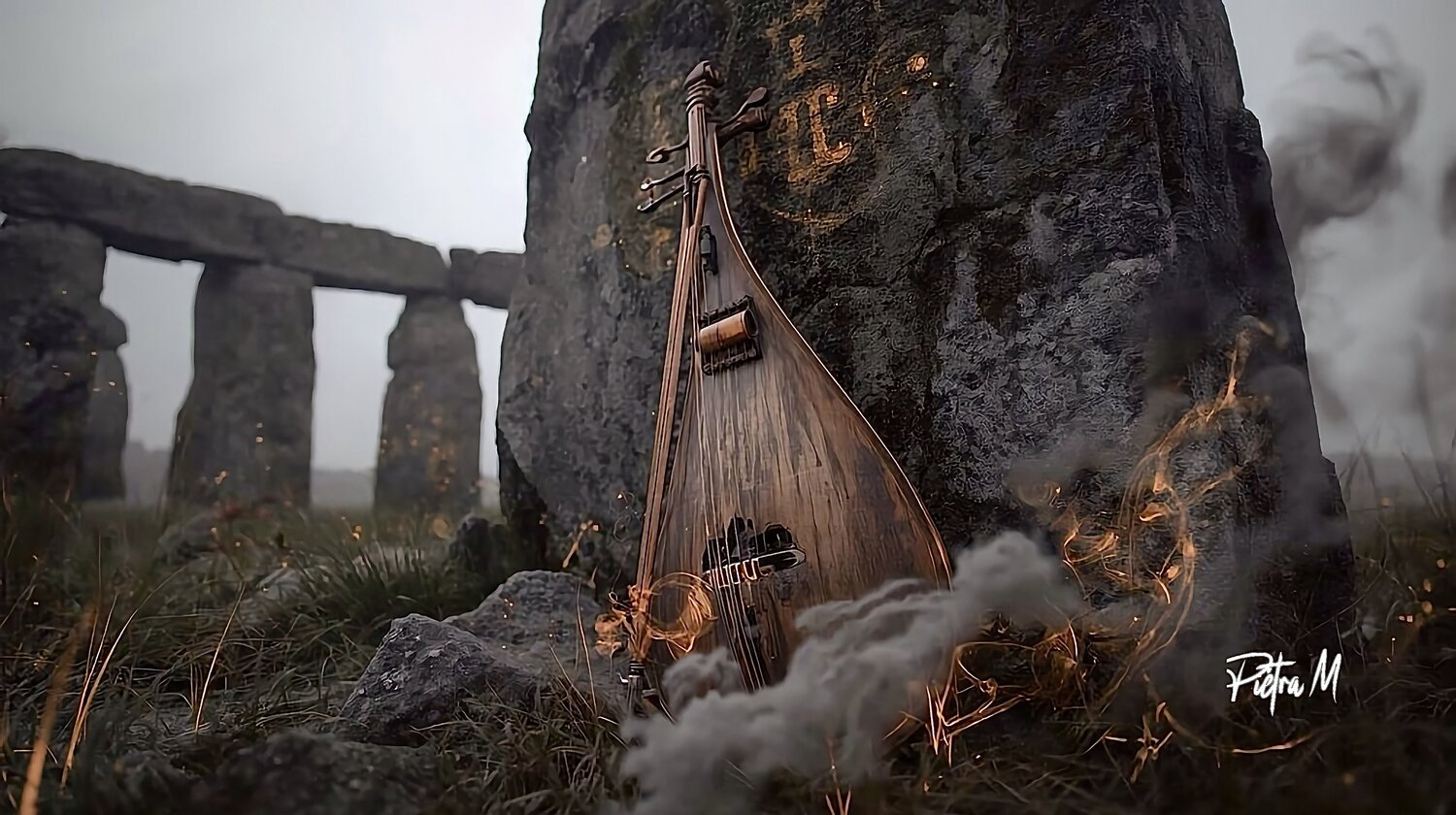 Rituel des runes sonores Piétra M (Martine Poli) Fotografie zu verkaufen
