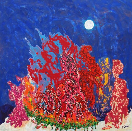 Under the moon von Christian Saint Marc, Malerei kaufen auf Singulart