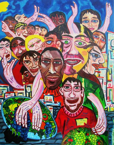Humanité à la nature morte by Christian Saint Marc, Painting for Sale on Singulart