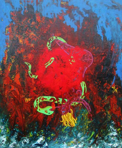 Mari eta Sugaar (mythologie basque) von Christian Saint Marc, Malerei kaufen auf Singulart