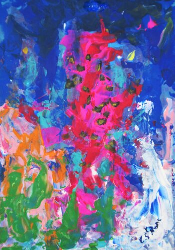 Du rose dans la nuit von Christian Saint Marc, Malerei kaufen auf Singulart