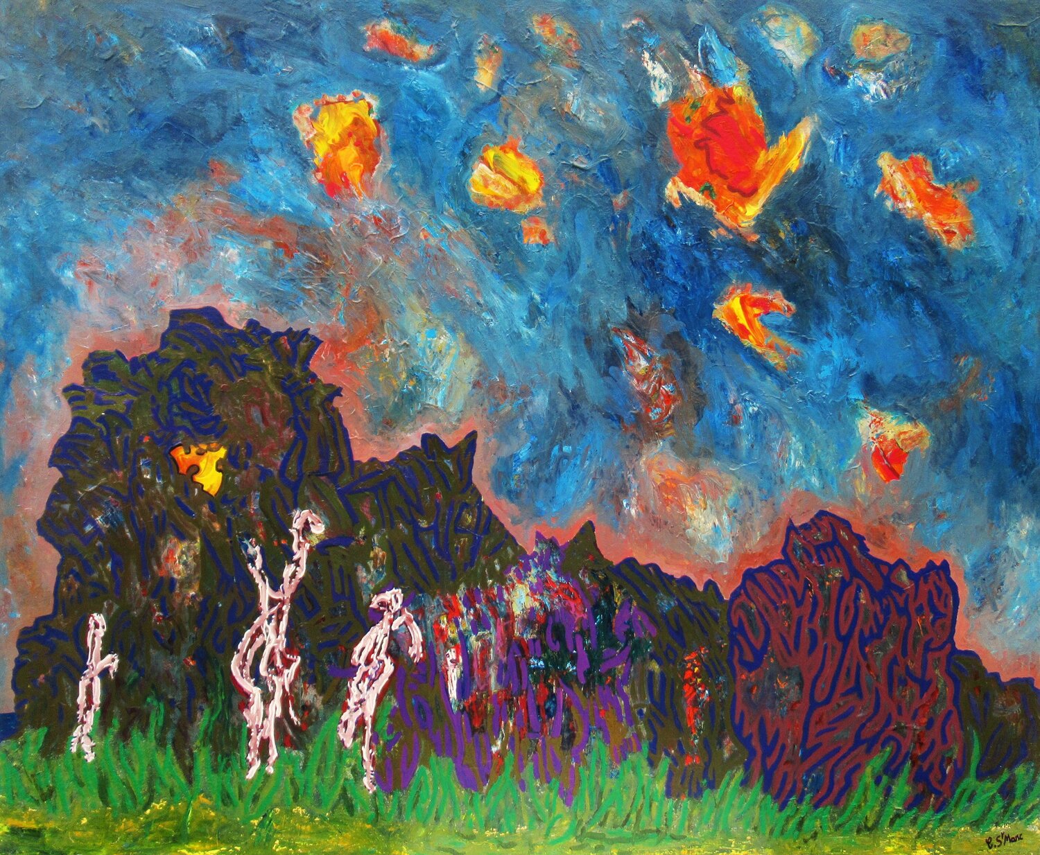La montagne des délires Christian Saint Marc Originalgemälde zu verkaufen