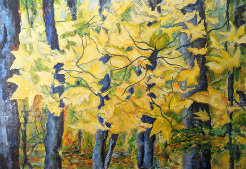 La dance des feuilles van Astrid Rodriguez, Schilderij te koop op Singulart