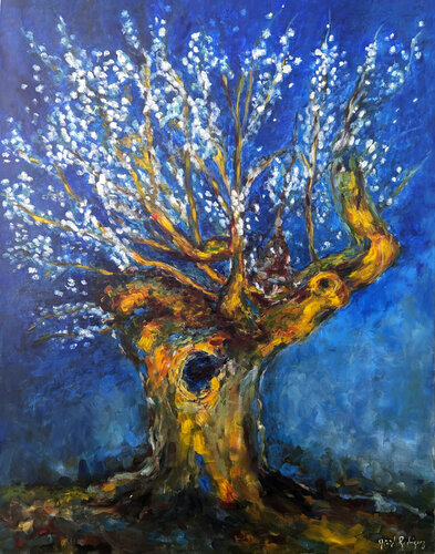 L'oiseau s'invite van Astrid Rodriguez, Schilderij te koop op Singulart