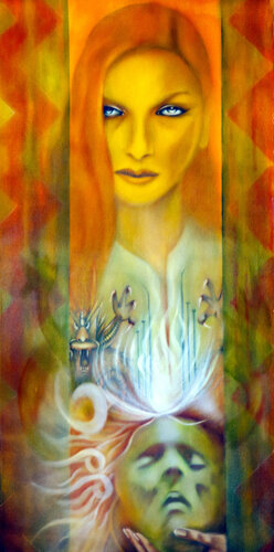 He Called on His Idyll and the She Took Him di Roger Williamson, Pittura in vendita su Singulart