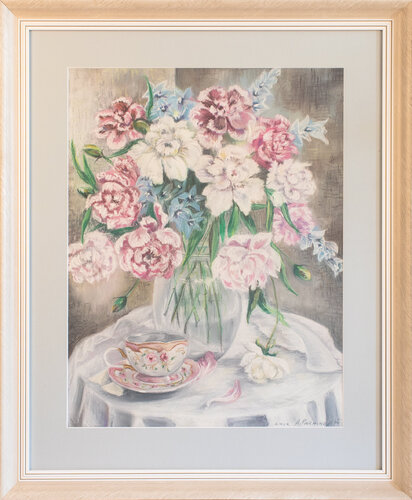 Morning Coffee and Peonies von Anna Parhimovitš, Zeichnungen kaufen auf Singulart