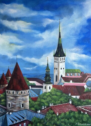 The City I Love van Anna Parhimovitš, Schilderij te koop op Singulart