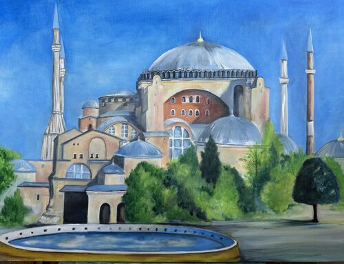 Light and Eternity: Hagia Sophia di Anna Parhimovitš, Pittura in vendita su Singulart