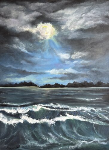 Mystery of Moonlight van Anna Parhimovitš, Schilderij te koop op Singulart