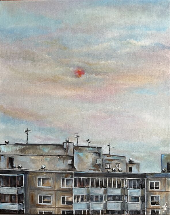 Sunset over Khrushchyovkas Anna Parhimovitš