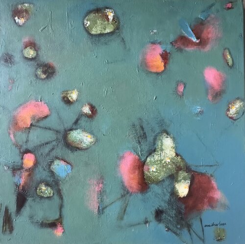 Lotus pond van Milna Sajee, Schilderij te koop op Singulart