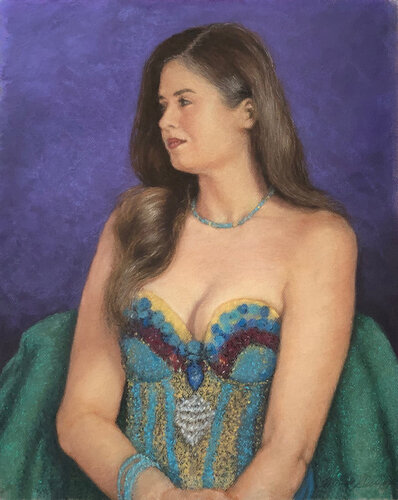 Shadia in Her Bustier van Merrilyn Duzy, Werk op papier te koop op Singulart