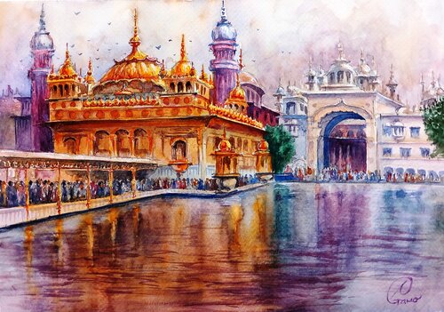 The Golden Temple di Stamen Kasabov, Opera su carta in vendita su Singulart