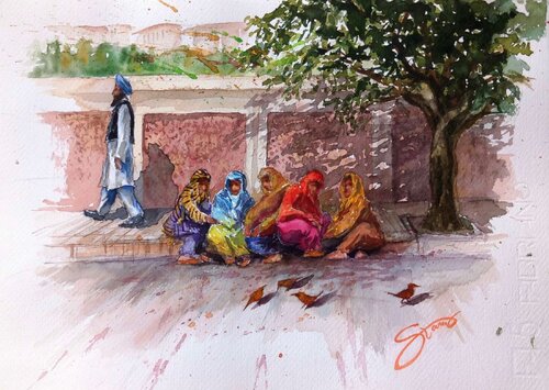 “In the Ashram” de Stamen Kasabov, Pintura a la venta en Singulart