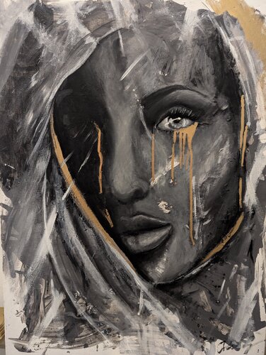 Der goldene Blick van Karen Ly, Schilderij te koop op Singulart