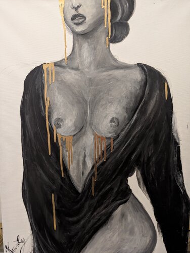 Larmes d'Or van Karen Ly, Schilderij te koop op Singulart