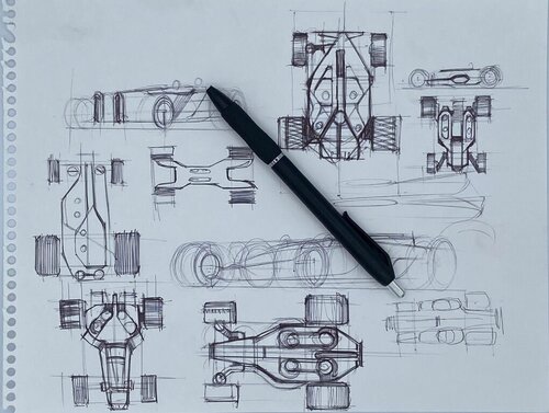 Original Drawing by Designer Annis Naeem for "Tron: Uprising" used for the nineteen episodes, Pen is in picture to show scale.  by Annis TRON Naeem, Work on Paper for Sale on Singulart