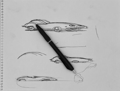  Naeem for "Tron: Uprising" used for the nineteen episodes, Pen is in picture to show scale.  by Annis TRON Naeem, Work on Paper for Sale on Singulart