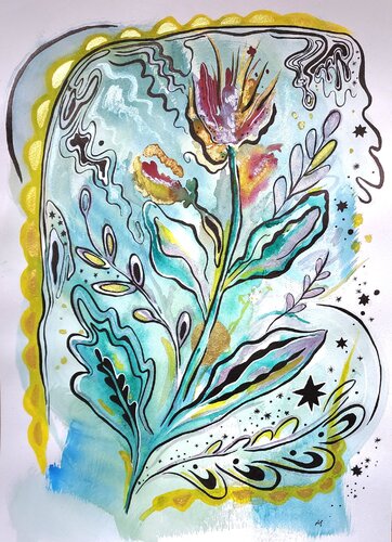 Fluid Bloom di Anna Schwank, Opera su carta in vendita su Singulart
