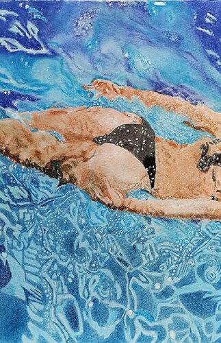 Baño en la piscina von Francesc Alemany, Malerei kaufen auf Singulart