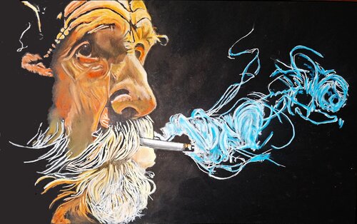 Fum en la foscor van Francesc Alemany, Schilderij te koop op Singulart
