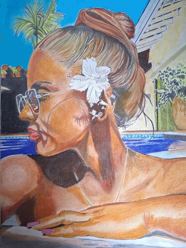 En la piscina by Francesc Alemany, Painting for Sale on Singulart