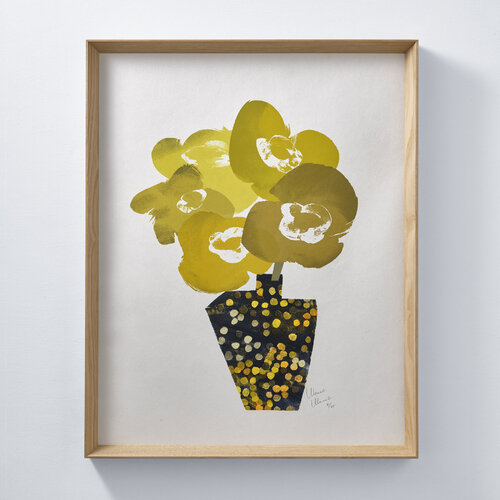 Yellow_dot vase di mocchi mocchi, Opera su carta in vendita su Singulart