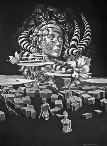 la reddition des roses von Régis Bezannier, Malerei kaufen auf Singulart