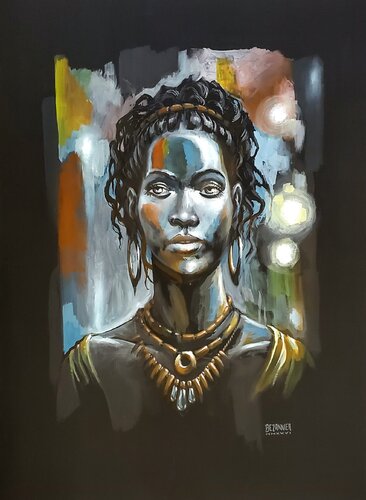 Femme au collier by Régis Bezannier, Painting for Sale on Singulart