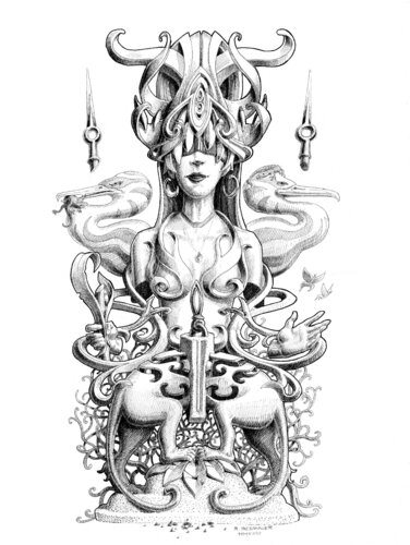 Prêtresse d'une religion avortée par Régis Bezannier, Dessin en vente sur Singulart