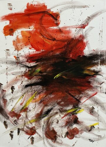 Crimson Storm van Tosca Volpi, Schilderij te koop op Singulart