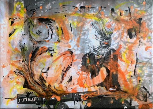 Lewin, der Keyboarder von Soulsplitter par N.K.Mip, Peinture en vente sur Singulart