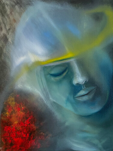 der Soldat zwischen den Welten am Tag des Kometen von Petra Köck-Reiter, Malerei kaufen auf Singulart