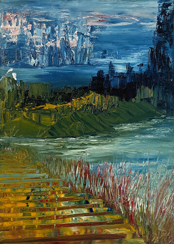 ein Tag am See van Petra Köck-Reiter, Schilderij te koop op Singulart